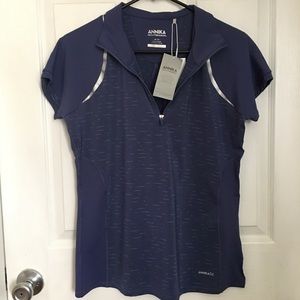 NWT Purple Annika Cutter and Buck Golf Polo.
